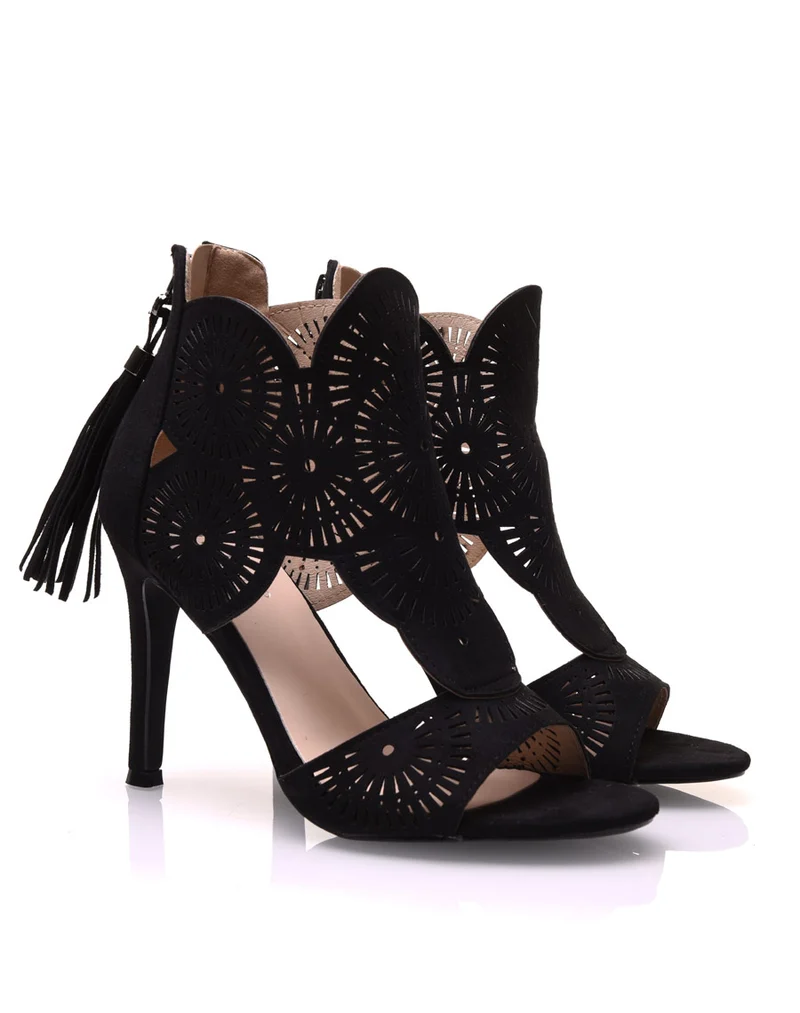 Escarpins ajourés noirs à talons