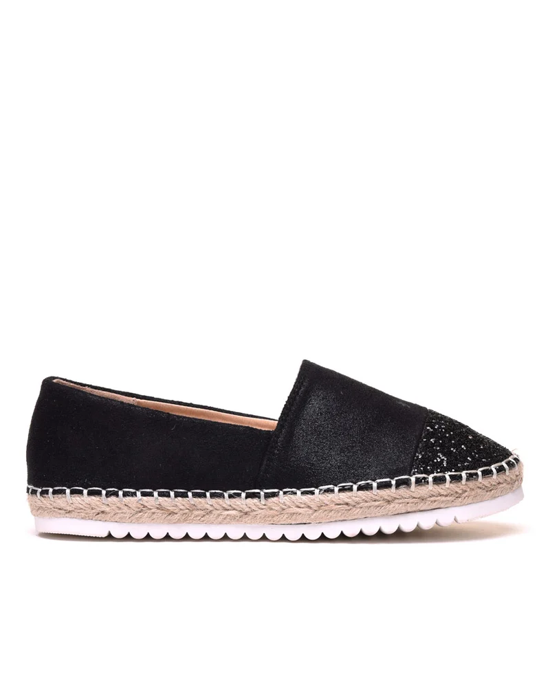 Espadrilles noires pailletées