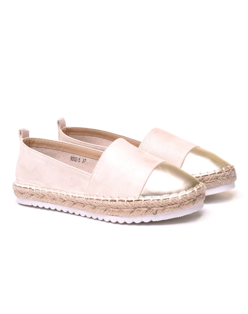 Espadrilles dorées bi matières