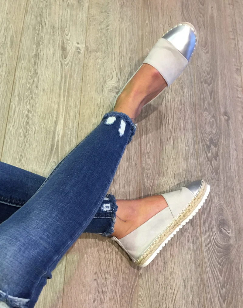 Espadrilles grises bi matières