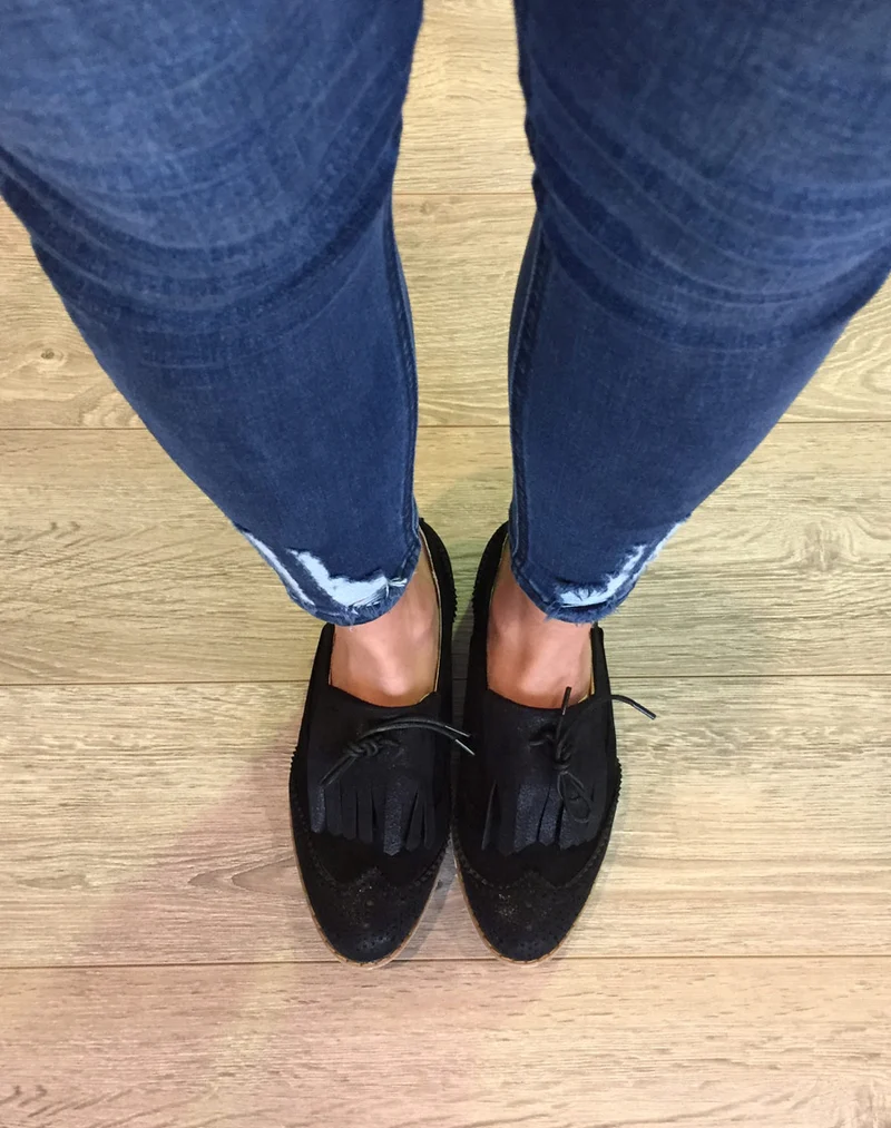 Derbies bi matières noires à franges