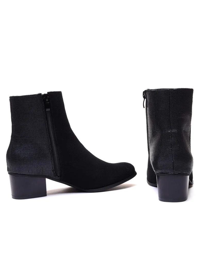 Bottines bi matières noires