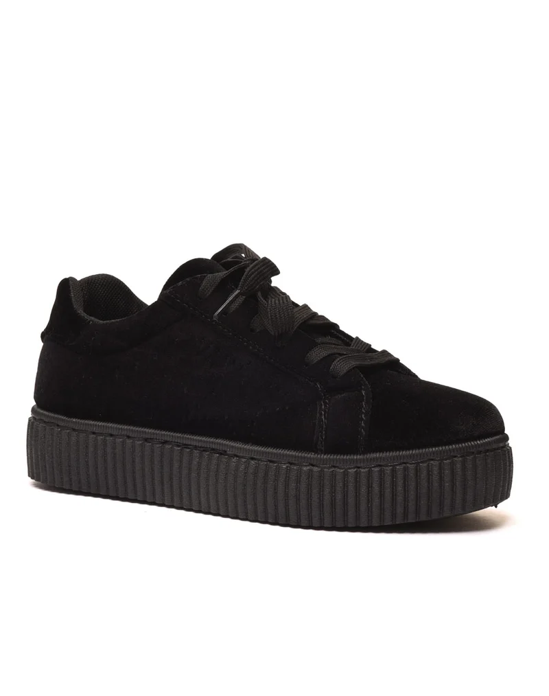 Baskets basses noires en velours
