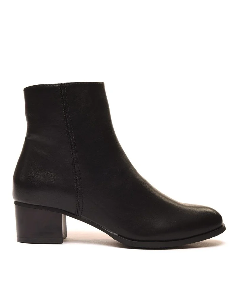 Bottines bi matières noires