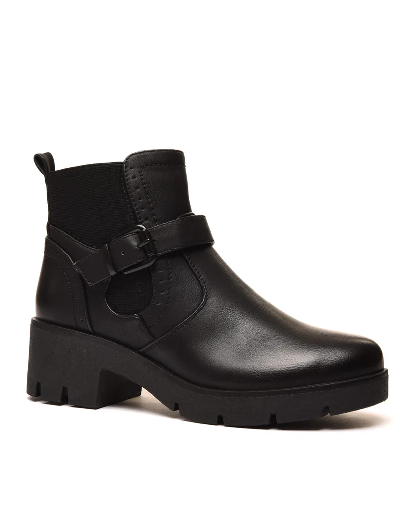 Bottines noire à détails décoratifs