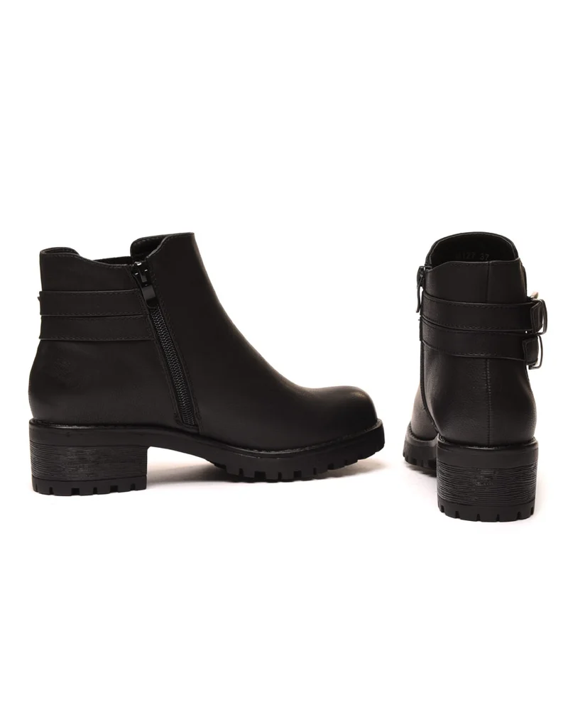 Bottines plates noires avec élastique