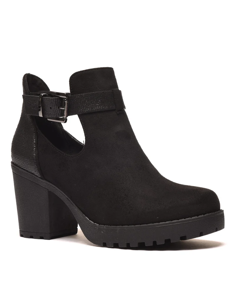 Bottines ajourées noires avec sangle à boucle