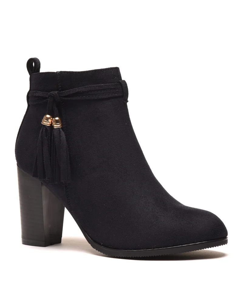 Bottines bleues marine à talons & fines lanières