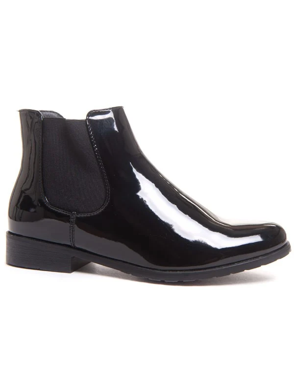Bottines chelsea noire vernies