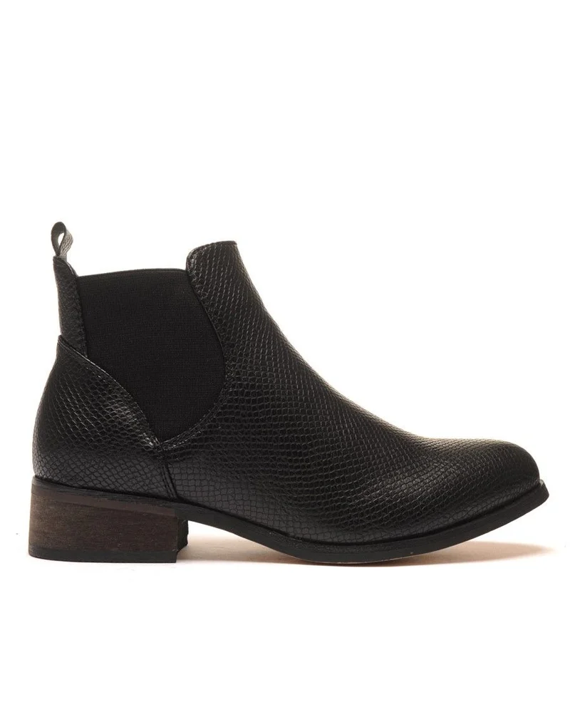 Bottines noire Chelsea imprimé python