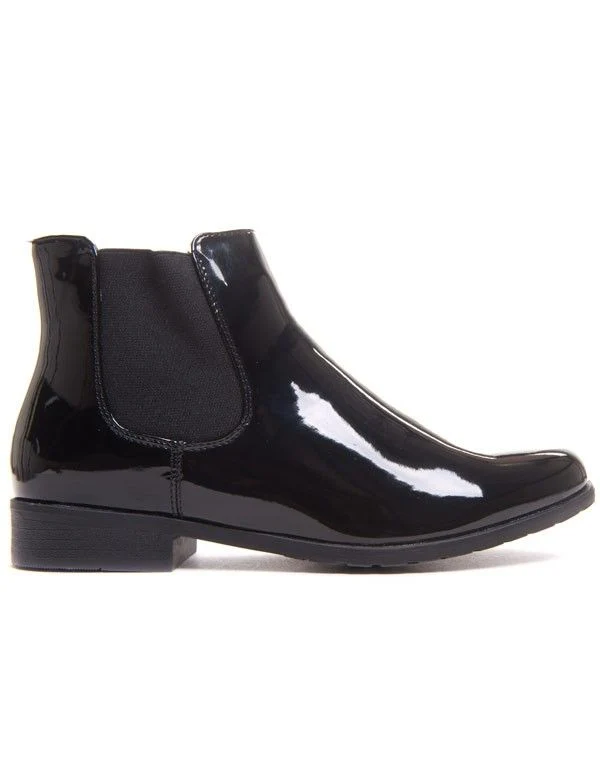 Bottine chelsea noire vernie