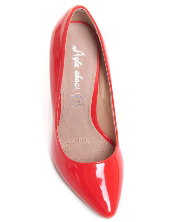 Chaussures femme Style Shoes: Escarpin rouge vernis