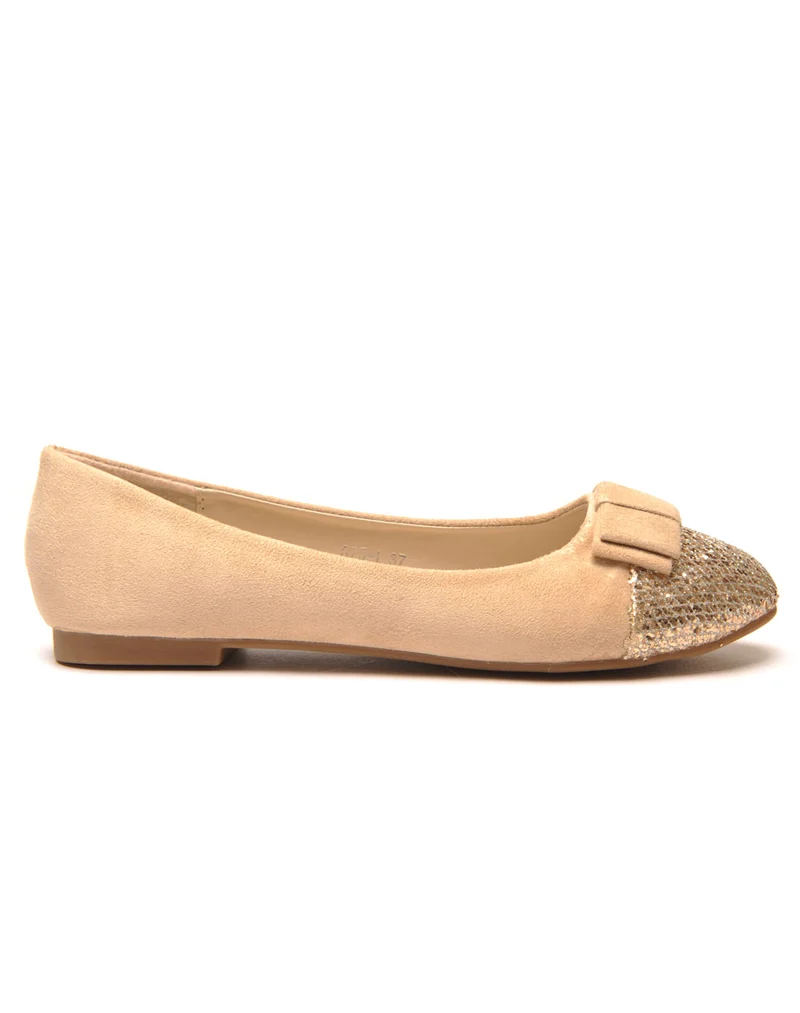 Ballerine rouge avec noeud et paillette