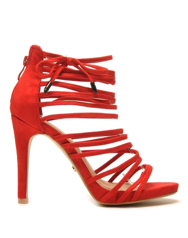 Sandale rouge multi bride