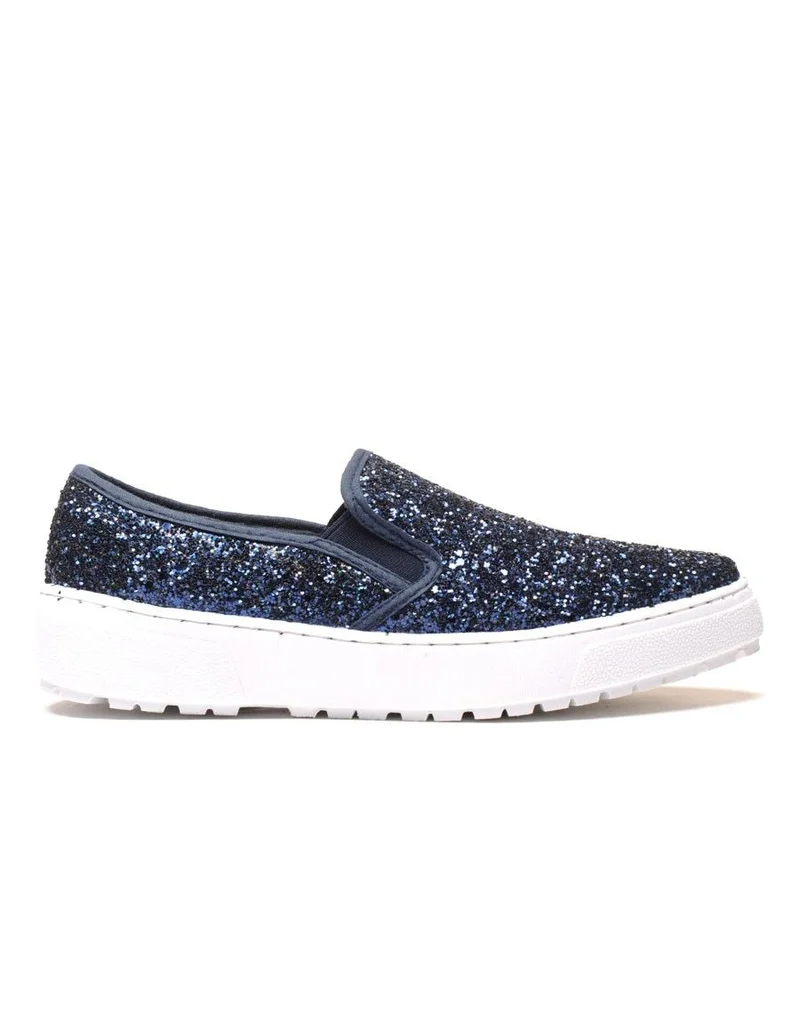 Slippers bleues à paillettes