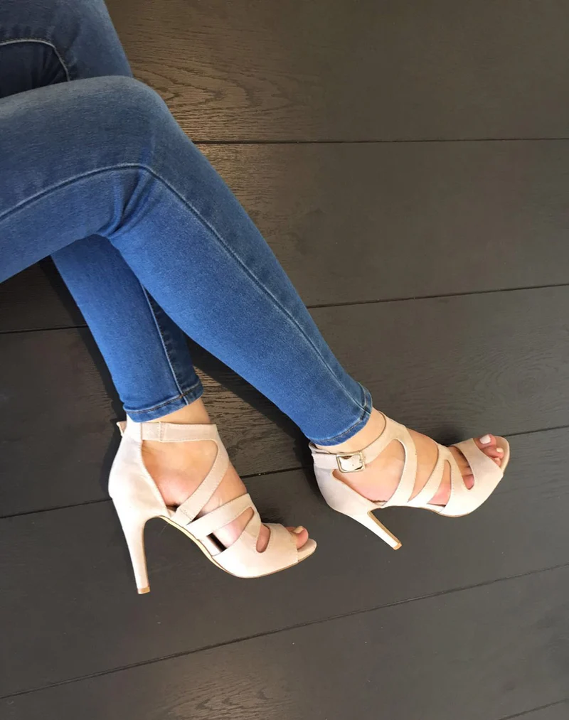 Escarpin beige ouvert