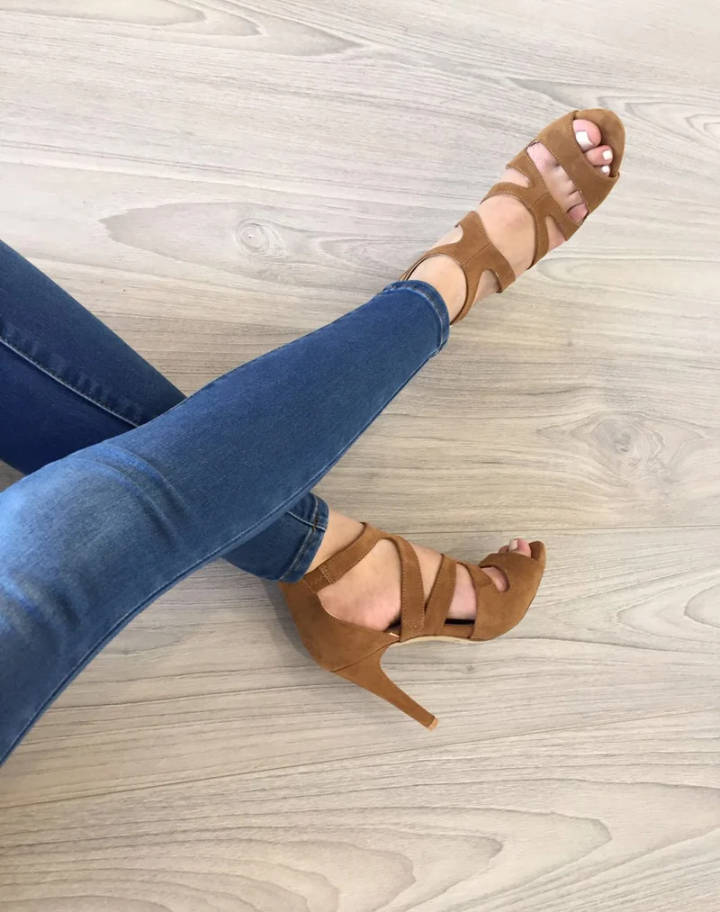 Escarpin camel ouvert