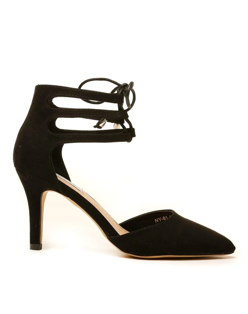 Escarpin noir effet suédine