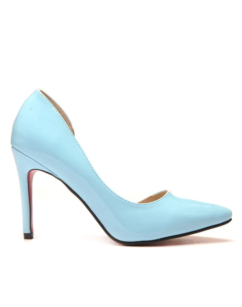 Escarpins bleu vernis