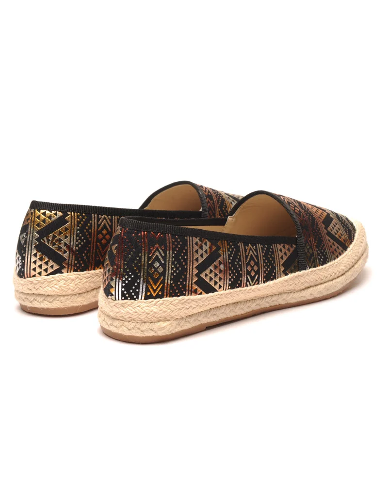 Espadrille noir imprimé