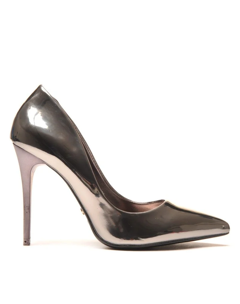 Escarpin gris métallisé