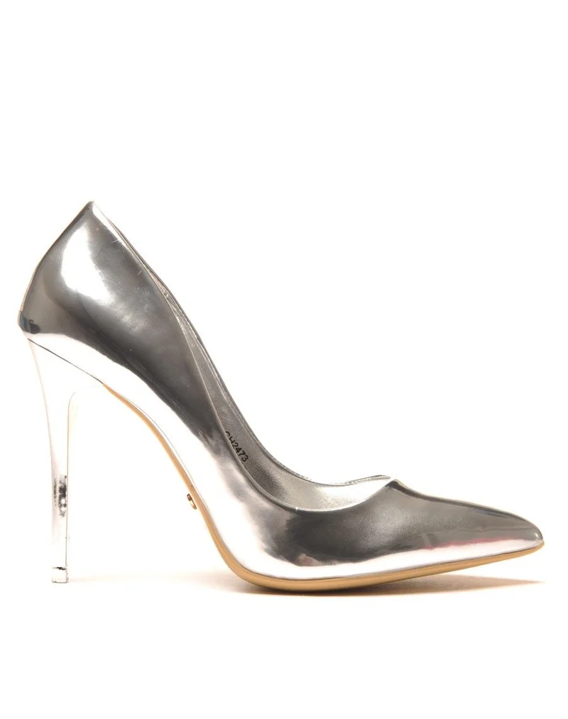 Escarpin argent métallisé