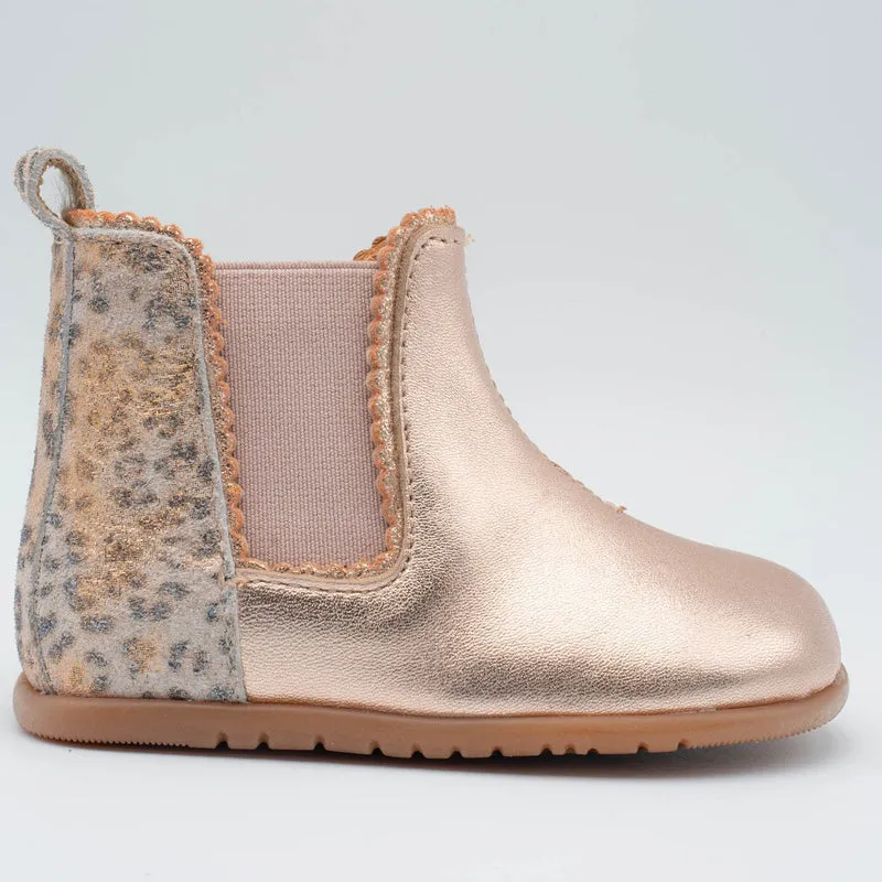 Babybotte barefoot Alisia Laminato Rose Gold Leopard