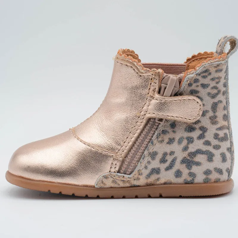Babybotte barefoot Alisia Laminato Rose Gold Leopard