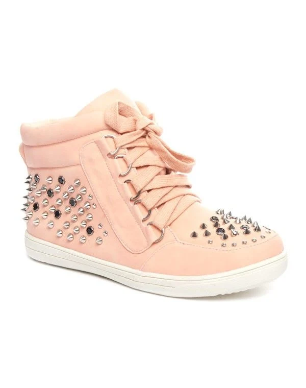 Chaussures femme Cocoperla: Basket cloutée rose