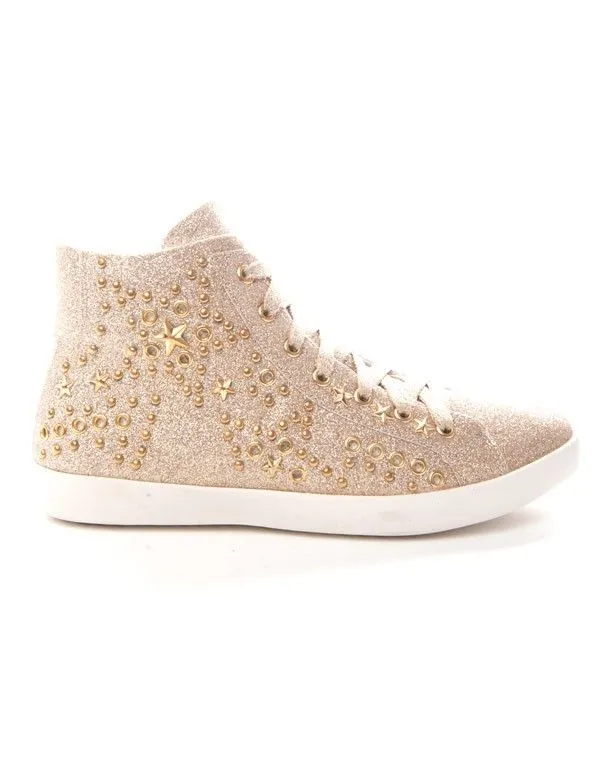 Chaussure femme Findlay: Basket pailleté or