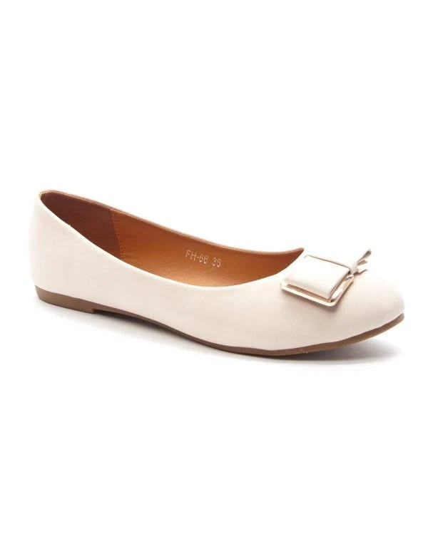 Chaussure femme Style Shoes: Ballerine avec noeud - beige