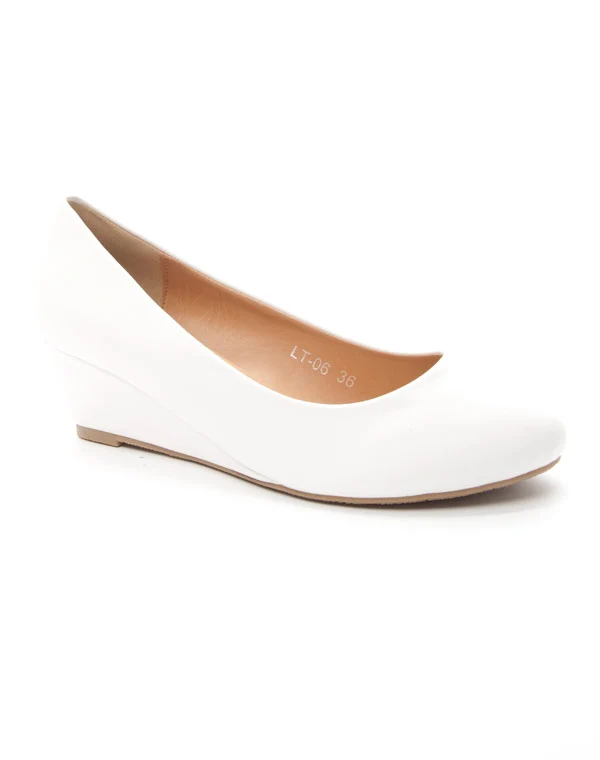 Chaussures femme Style Shoes: Escarpin compensée blanc