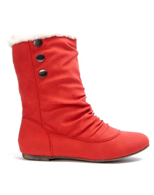 Chaussure femme Libra Pop: Botte style basket - rouge
