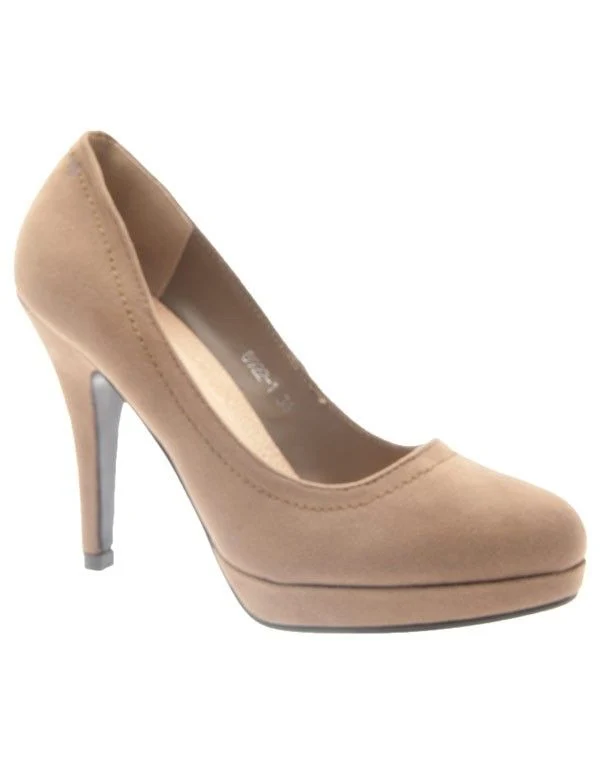 Chaussures femme C.H. Creation: Escarpins Kaki en suédine