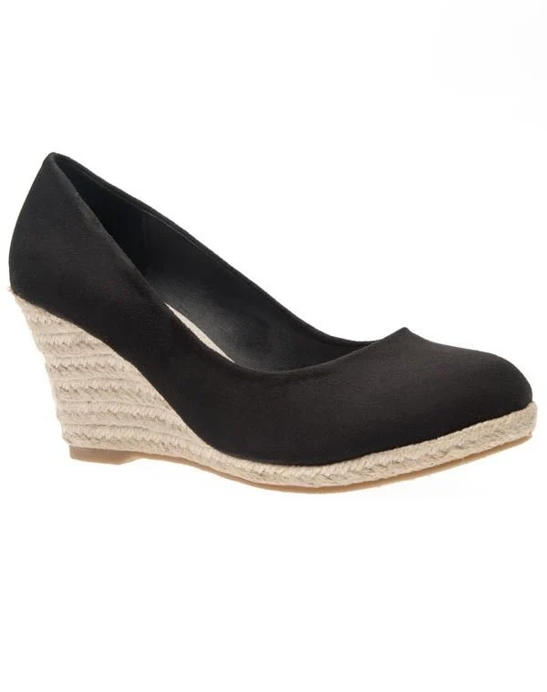 Chaussures femme Just Woman: Escarpin compensé noir