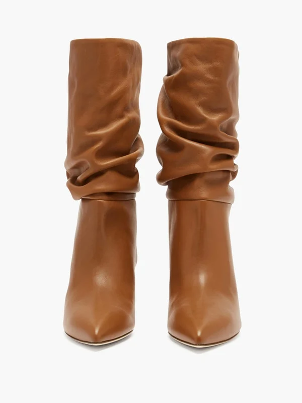 Slouchy leather boots