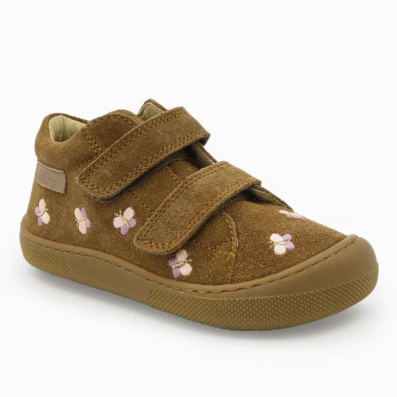Naturino Barefoot Orec Velcros Suede Butterfly Brown