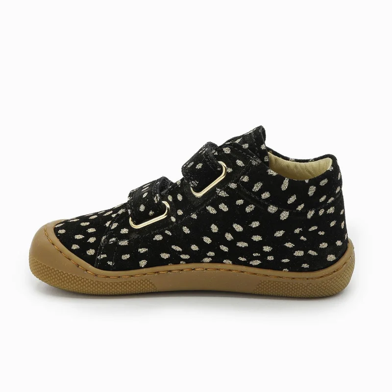 Naturino Barefoot Orec Velcros Suede Cerbiatto Black Platinum