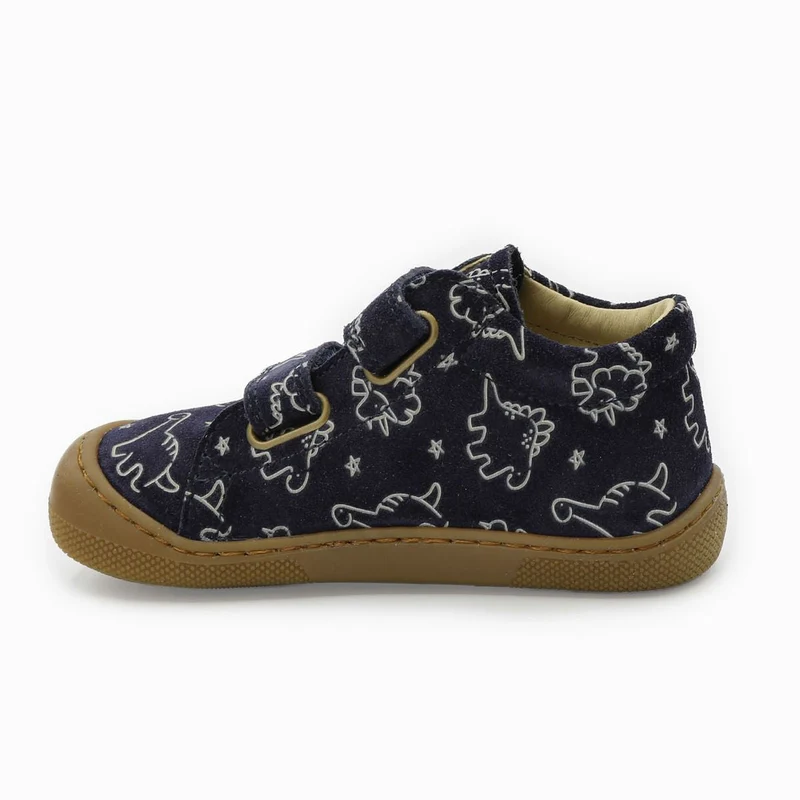 Naturino Barefoot Orec Velcros Suede Soft Dino Navy