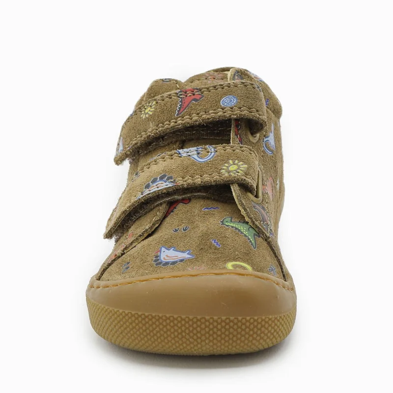 Naturino Barefoot Orec Velcros Suede Dinoland Light Brown