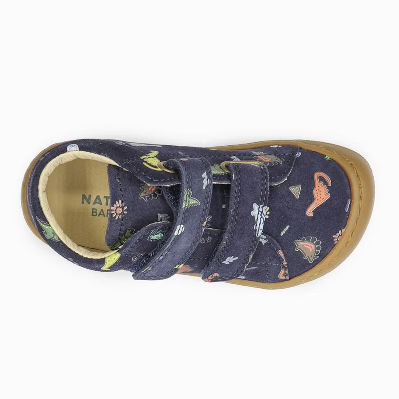 Naturino Barefoot Orec Velcros Suede Dinoland Navy