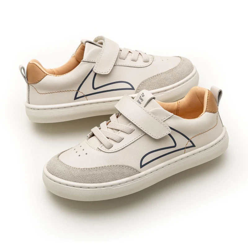 Tip Toey Joey Kidos Outline Tapioca Ivory Suede Hay
