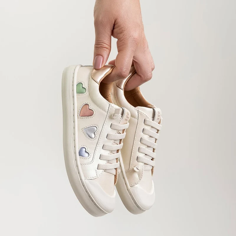 Tip Toey Joey Kidos Sneakers White Dream Sterling Silver Rose Gold