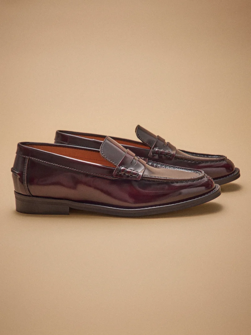 Mocassins cuir vernis femme