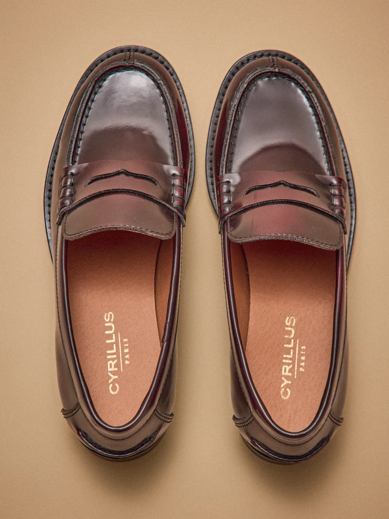 Mocassins cuir vernis femme