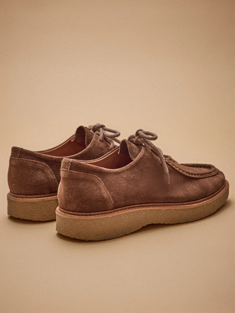Derbies lacets croûte de cuir homme