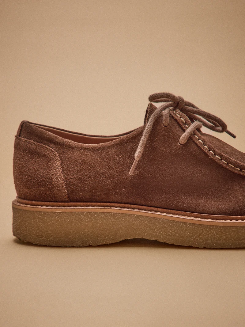 Derbies lacets croûte de cuir homme