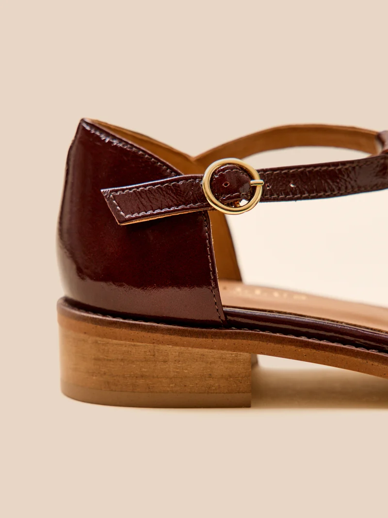 Sandales à talon style pêcheur cuir femme