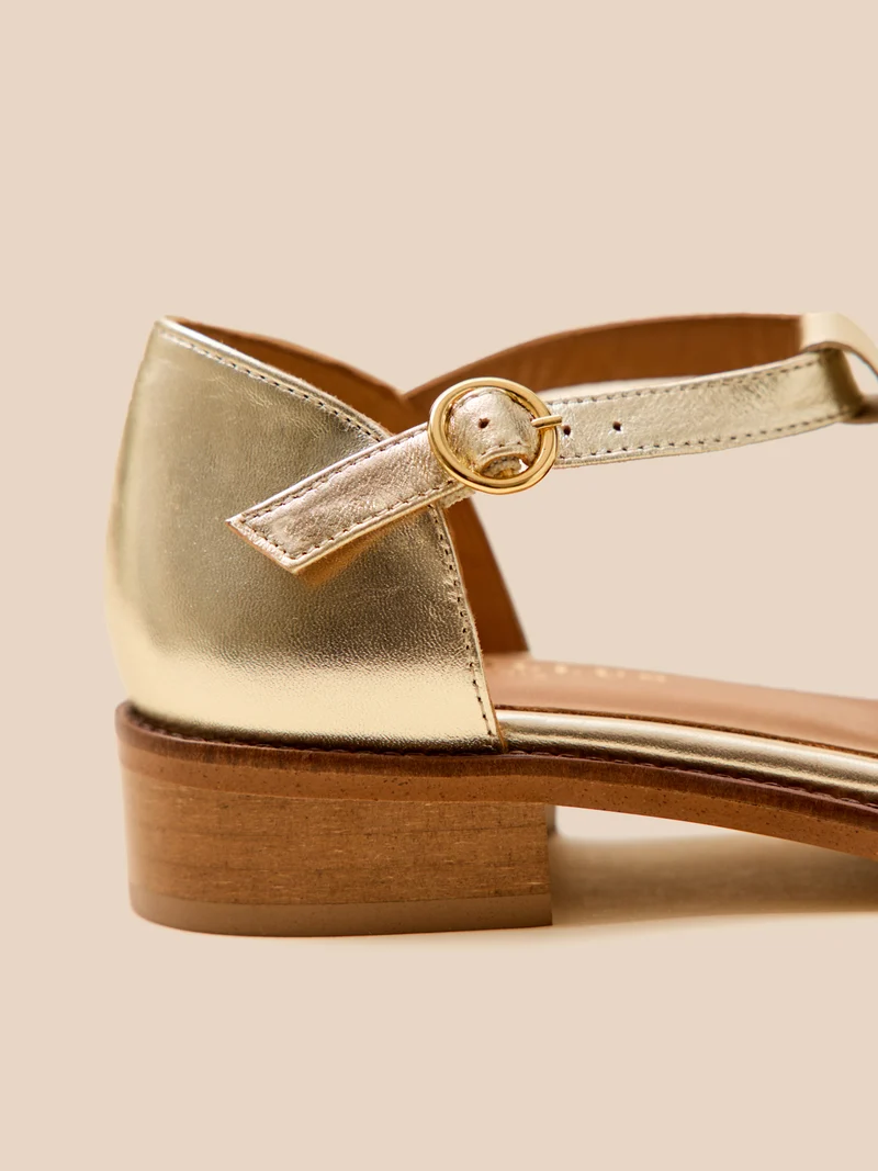 Sandales à talon style pêcheur cuir femme