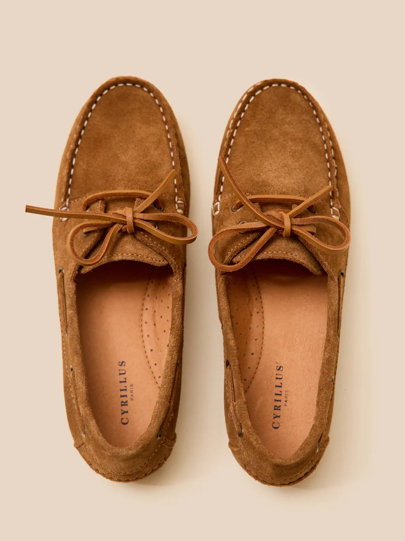 Chaussures bateau cuir femme